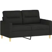vidaXL Set divano 2 pezzi con cuscini in tessuto nero
