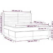 vidaXL Letto a molle con materasso Taupe 180x200 cm in tessuto