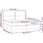 vidaXL Letto a molle con materasso Taupe 200x200 cm in tessuto