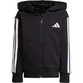 Adidas Giacca di felpa sportiva 'ESSENTIALS FULL ZIP' nero / bianco
