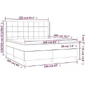vidaXL Letto a molle con materasso blu 160x200 cm in tessuto