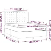vidaXL Letto a molle con materasso Taupe 140x200 cm in tessuto