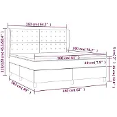 vidaXL Letto a molle con materasso blu 160x200 cm in tessuto