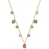 Swarovski Collana 'IMBER' blu / giallo / oro / lilla