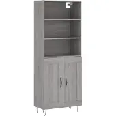 vidaXL Credenza Grigio Sonoma 69,5x34x180 cm Materiale a base di legno