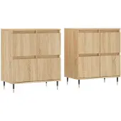 vidaXL Credenze, 2 pezzi, rovere Sonoma, materiale in legno