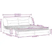 vidaXL Letto con materasso "Hvar" Grigio scuro 200x200 cm Tessuto