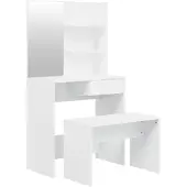 vidaXL Set da toilette bianco lucido 74,5x40x141 cm