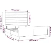 vidaXL Struttura letto senza materasso nero 140x190 cm tessuto
