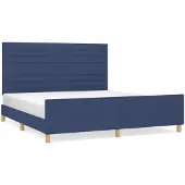 vidaXL Struttura letto senza materasso blu 160x200 cm tessuto