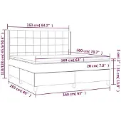 vidaXL Letto a molle con materasso blu scuro 160x200 cm in velluto