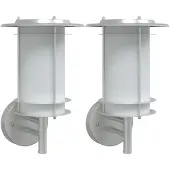 vidaXL Luci da parete per esterni 2 pz. argento acciaio inox