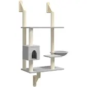 vidaXL Graffiatoio a parete Grigio chiaro 153 cm