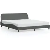 vidaXL Struttura letto "Dover" grigio scuro 180x200 cm in tessuto