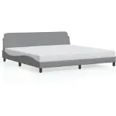 vidaXL Giroletto con testiera in tessuto grigio chiaro 200x200 cm