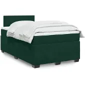 vidaXL Letto a molle con materasso verde scuro 120x200 cm in velluto