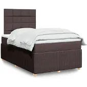 vidaXL Letto a molle con materasso marrone scuro 120x190 cm in tessuto