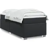 vidaXL Letto a molle con materasso nero 90x190 cm in Pelle finta