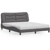 vidaXL Letto con materasso "Hvar" Grigio 160x200 cm Pelle finta