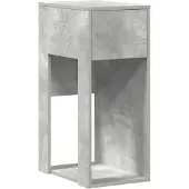 vidaXL Armadio per computer con cassetto grigio cemento 30x44x74 cm