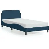 vidaXL Struttura letto con testiera "Dover" blu 100x200 cm in velluto