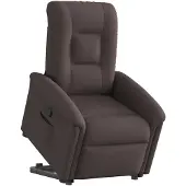 vidaXL Poltrona relax con supporto in piedi in tessuto marrone scuro