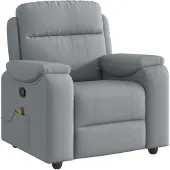 vidaXL Sedia da massaggio in tessuto grigio chiaro