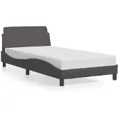 vidaXL Giroletto con testiera grigio 100x200 cm in ecopelle