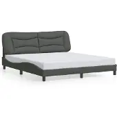 vidaXL Giroletto con testiera in tessuto grigio scuro 180x200 cm