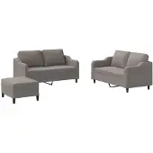 vidaXL Set di divani 3 pezzi con cuscini in tessuto Taupe