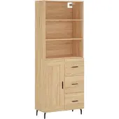 vidaXL Credenza Sonoma-quercia 69,5x34x180 cm Materiale a base di legno