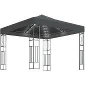 vidaXL Padiglione con luci LED 3x3 m tessuto antracite