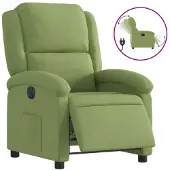 vidaXL Poltrona relax elettrica in velluto verde chiaro