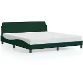 vidaXL Struttura letto "Dover" verde scuro 180x200 cm in velluto