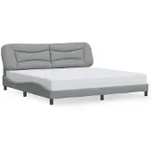 vidaXL Giroletto con testiera in tessuto grigio chiaro 200x200 cm