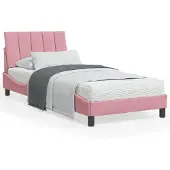 vidaXL Letto con materasso "Hanko" Rosa 90x200 cm in velluto
