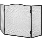 EDM Griglia parascintille pieghevole, nera, 101 x 0,5 x 61 cm