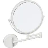 Bemeta Specchio cosmetico sospeso X-ROUND WHITE, diam. 200 mm, bifacciale, bianco opaco