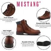 Mustang Stivale stringato cognac