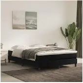 vidaXL Letto a molle con materasso nero 140x190 cm in velluto
