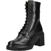 Nero Giardini stivaletto stringato nero in pelle con zip laterale e tacco medio-alto | Taglia 38