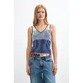 Desigual , Top in maglia senza maniche, Donna, Blu, L