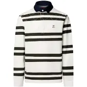 Hackett per uomo. HM5700025 Polo Rugby bianco (L), Casual, Cotone, Manica lunga