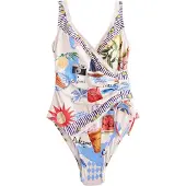 Next Costume intero modellante crema / blu / verde / rosso