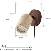 LUCANDE Faretto da parete Carlotta, Ø 10 cm, beige, cemento, GU10