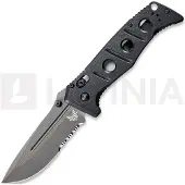 Benchmade Coltello pieghevole Adamas CruWear Grey Cerakote, nero, dentatura lama