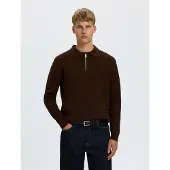 Selected Maglione A Mezza Cerniera Uomini Marrone L
