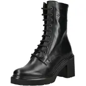 Nero Giardini stivaletto stringato nero in pelle con zip laterale e tacco medio-alto | Taglia 36
