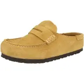 Birkenstock per uomo. 1033144 Mocassini in Pelle Naples Wrapped (Vestibilità Regular) senape (40), Basso, Camoscio, Nessuno, Casual