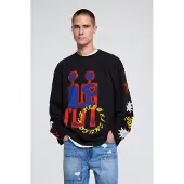Desigual , T-shirt con stampa drago, Uomo, Cotone, Nero, XL